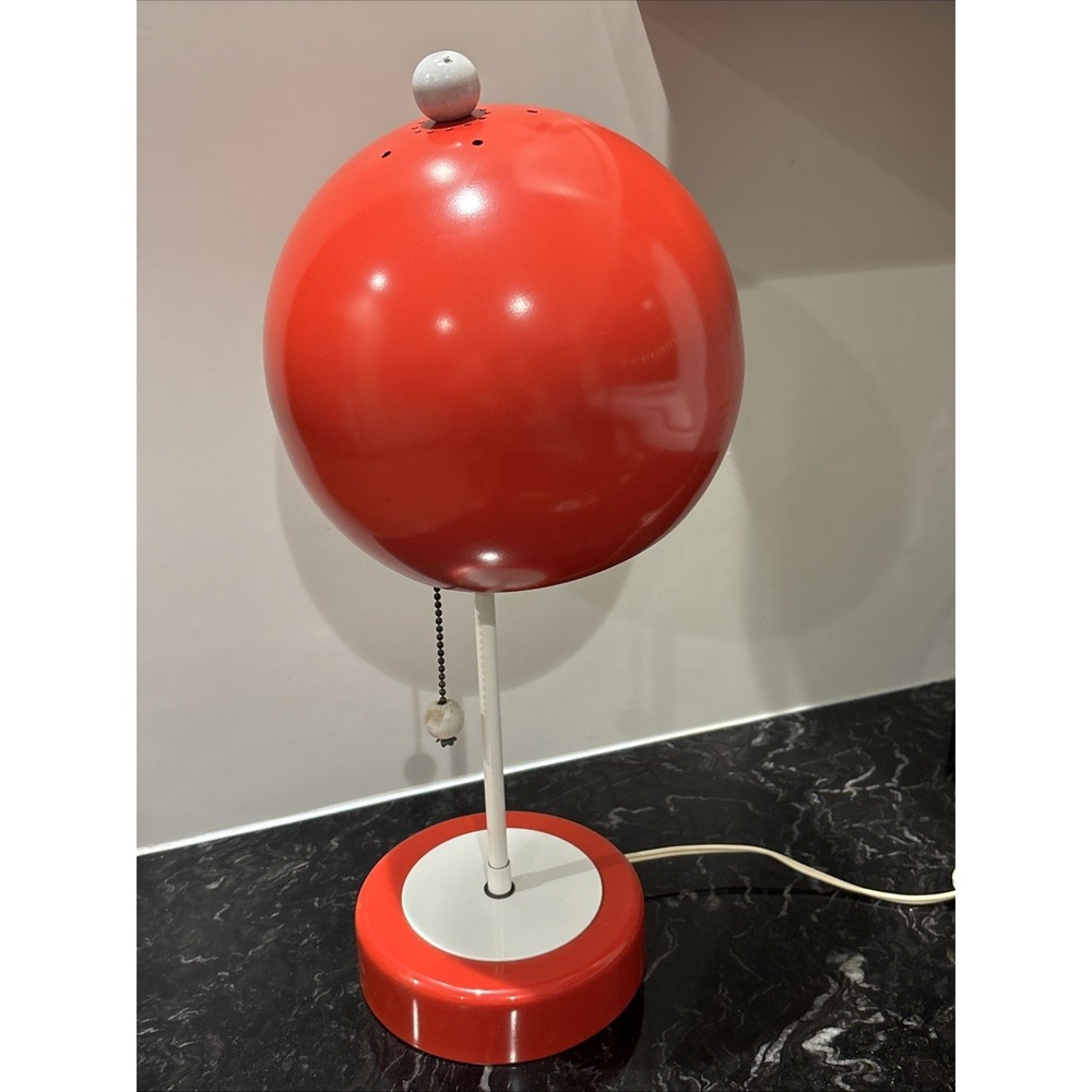 Vintage Red Table Desk Lamp Mid Century Modern 1960's Space Age!